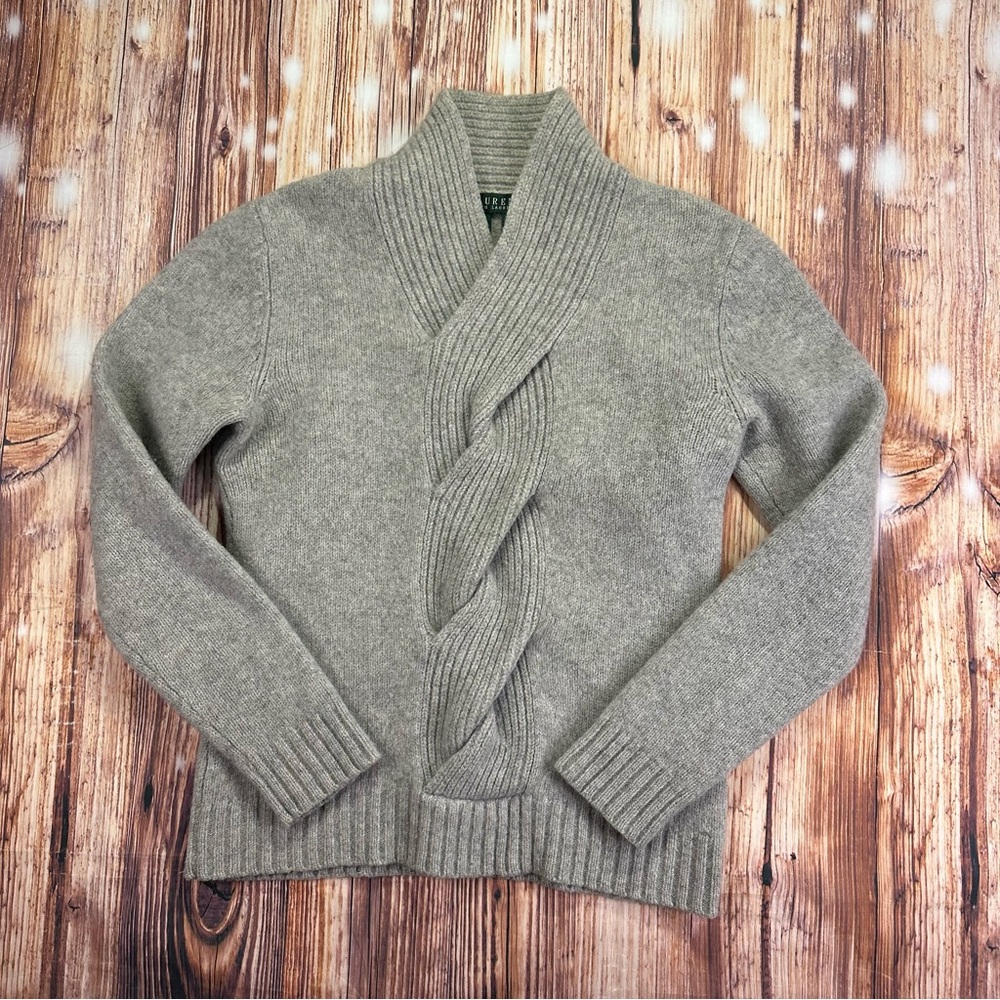 LAUREN Ralph Lauren Womens Lambswool Braided Sweater Size XS - Picture 10 of 11